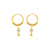 22K Gold Radiant Hoops Earrings